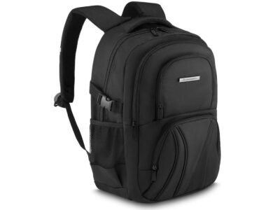 Zagatto czarny plecak do pracy szkoły z kieszenią na laptopa