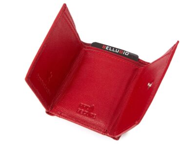 Mała portmonetka damska czerwona skórzana z ochroną RFID Bellugio - obrazek 4