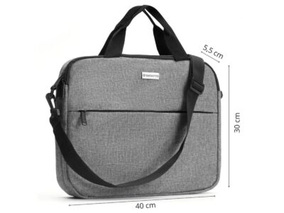 Dwukomorowa szara torba na laptopa 15.6" Zagatto - obrazek 3
