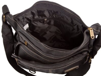 Szara materiałowa torba męska na ramię z Canvasu średnia OR&MI - obrazek 6