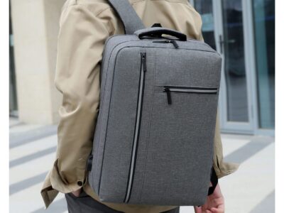 Szary plecak na laptopa 15.6" podróżny z portem USB MIRU - obrazek 14