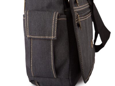 Szara, materiałowa torba męska na ramię listonoszka na co dzień z canvasu OR&MI - obrazek 2