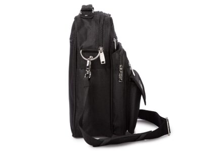 Pionowa materiałowa torba męska na ramię robocza czarna Bellugio - obrazek 3