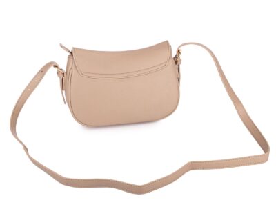 Beżowa taupe półokrągła torebka damska wizytowa łódkowata Jennifer Jones - obrazek 4