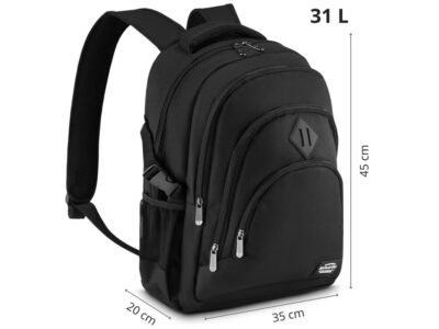 4-komorowy czarny plecak męski do pracy i na studia z miejscem na laptopa Zagatto - obrazek 4