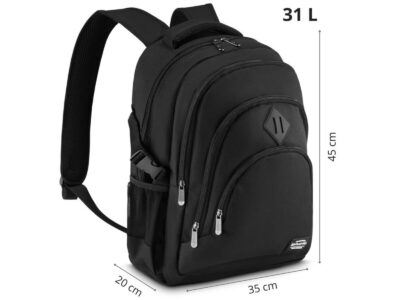 4-komorowy czarny plecak męski do pracy i na studia z miejscem na laptopa Zagatto - obrazek 4