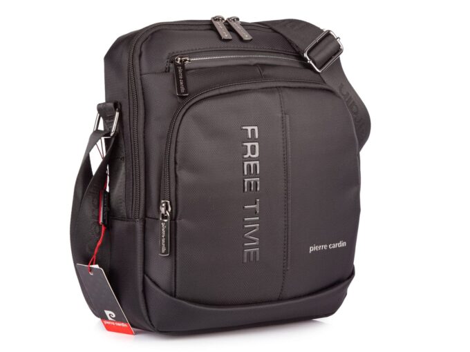 Czarna torba męska na ramię saszetka na co dzień Pierre Cardin