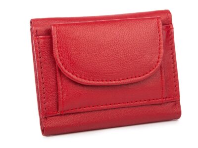 Mała portmonetka damska czerwona skórzana z ochroną RFID Bellugio - obrazek 2