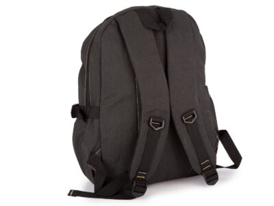 3-komorowy materiałowy plecak szary z canvasu w stylu vintage ORMI - obrazek 2