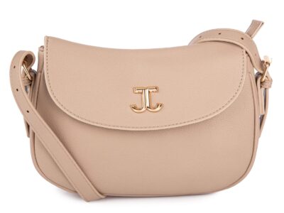 Beżowa taupe półokrągła torebka damska wizytowa łódkowata Jennifer Jones - obrazek 3