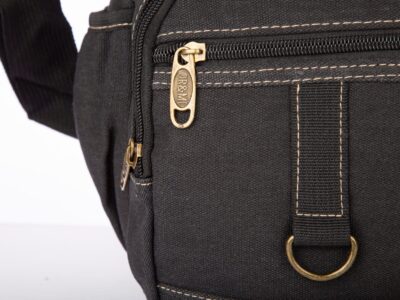 Szara materiałowa torba męska na ramię z Canvasu średnia OR&MI - obrazek 3