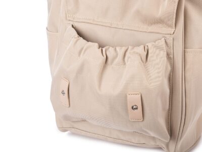 Pojemny materiałowy plecak damski jasnobeżowy miejski na uczelnię Bag Street - obrazek 6