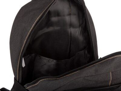 3-komorowy materiałowy plecak szary z canvasu w stylu vintage ORMI - obrazek 7