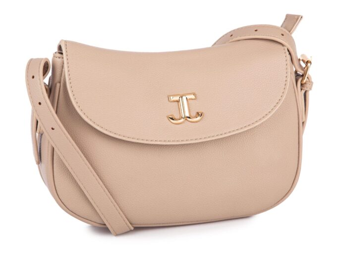 Beżowa taupe półokrągła torebka damska wizytowa łódkowata Jennifer Jones