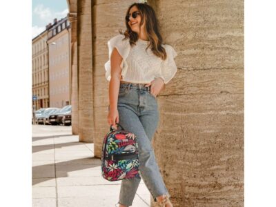 Miejski plecak damski z wzorem w kwiaty na co dzień Zagatto - obrazek 3