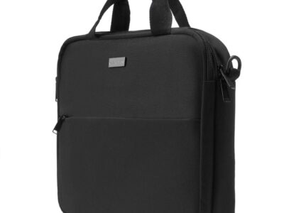 Dwukomorowa czarna torba na laptopa 15.6" Zagatto - obrazek 3