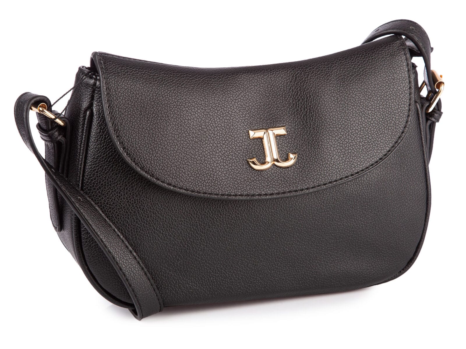 Czarna półokrągła torebka damska wizytowa łódkowata Jennifer Jones