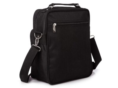 Pionowa materiałowa torba męska na ramię robocza czarna Bellugio - obrazek 4