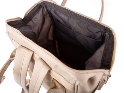 Pojemny materiałowy plecak damski jasnobeżowy miejski na uczelnię Bag Street - obrazek 9