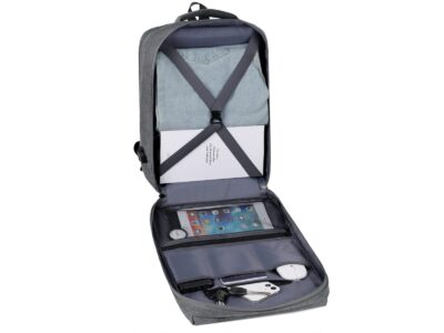 Szary plecak na laptopa 15.6" podróżny z portem USB MIRU - obrazek 3