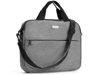 Dwukomorowa szara torba na laptopa 15.6" Zagatto - obrazek 8