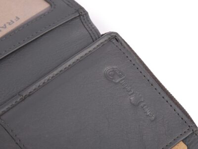 Duży skórzany portfel damski z dużą ilością miejsc na karty szary z ochroną RFID Franko - obrazek 8