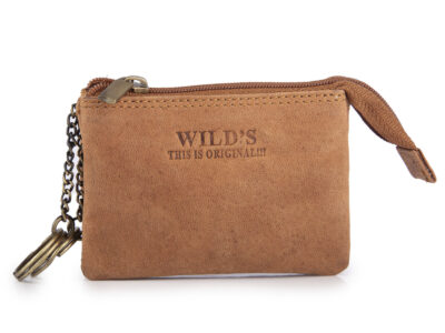 Etui na klucze 2-komorwe skórzane WILD jasny beż - obrazek 2
