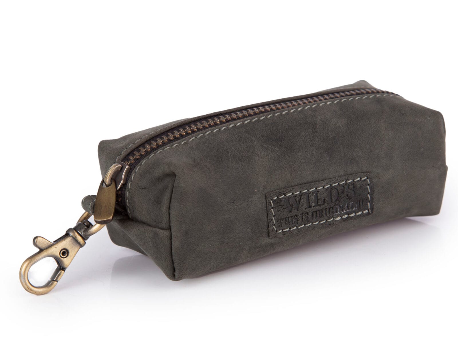 Pojemne etui saszetka na klucze ze skóry naturalnej czarne