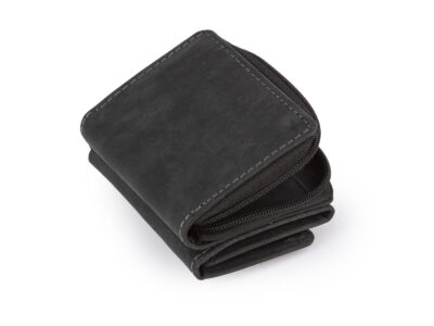 Bardzo mały portfel męski skórzany do kieszeni spodni czarny - obrazek 6