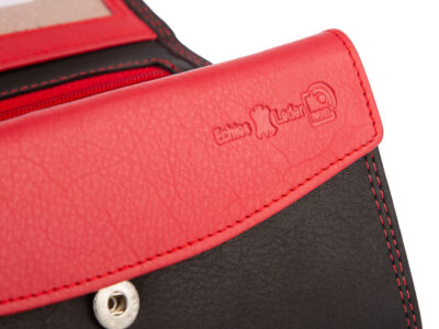 Franko Czarno czerwony portfel damski z miękkiej skóry naturalnej z RFID - obrazek 5