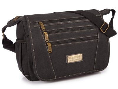 Wygodna materiałowa torba męska na ramię w stylu vintage OR&MI