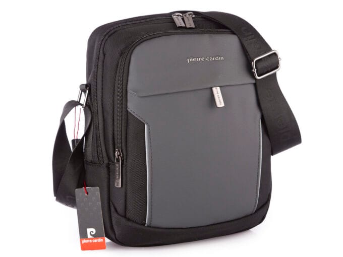 Torba męska miejska na co dzień szara średnia Pierre Cardin