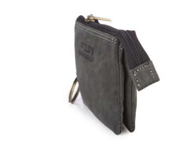 Etui na klucze 2-komorwe skórzane czarne WILD - obrazek 3