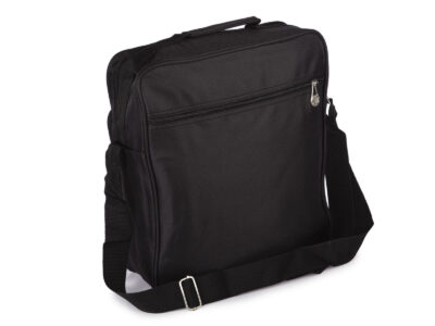 Duża, pionowa torba męska robocza na ramię w kolorze czarnym - obrazek 3