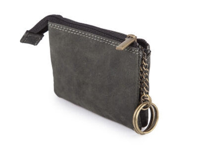 Etui na klucze 2-komorwe skórzane czarne WILD - obrazek 2