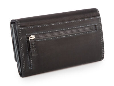 Franko Czarno szary portfel damski z miękkiej skóry naturalnej z RFID - obrazek 2