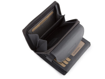 Portfel damski szary z miękkiej skóry naturalnej duży z ochroną RFID Franko - obrazek 9