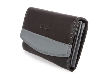 Franko Czarno szary portfel damski z miękkiej skóry naturalnej z RFID - obrazek 11