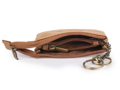 Etui na klucze 2-komorwe skórzane WILD jasny beż - obrazek 7