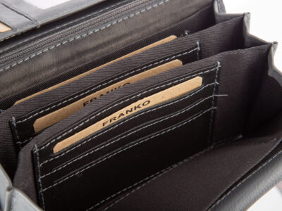 Franko Czarno szary portfel damski z miękkiej skóry naturalnej z RFID - obrazek 10