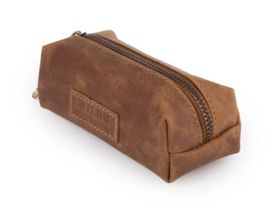 Pojemne etui saszetka na klucze ze skóry naturalnej jasnobrązowe - obrazek 2