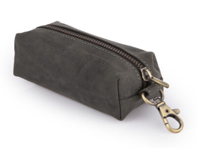 Pojemne etui saszetka na klucze ze skóry naturalnej czarne - obrazek 2