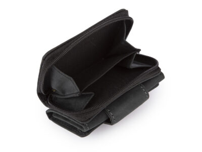 Bardzo mały portfel męski skórzany do kieszeni spodni czarny - obrazek 5