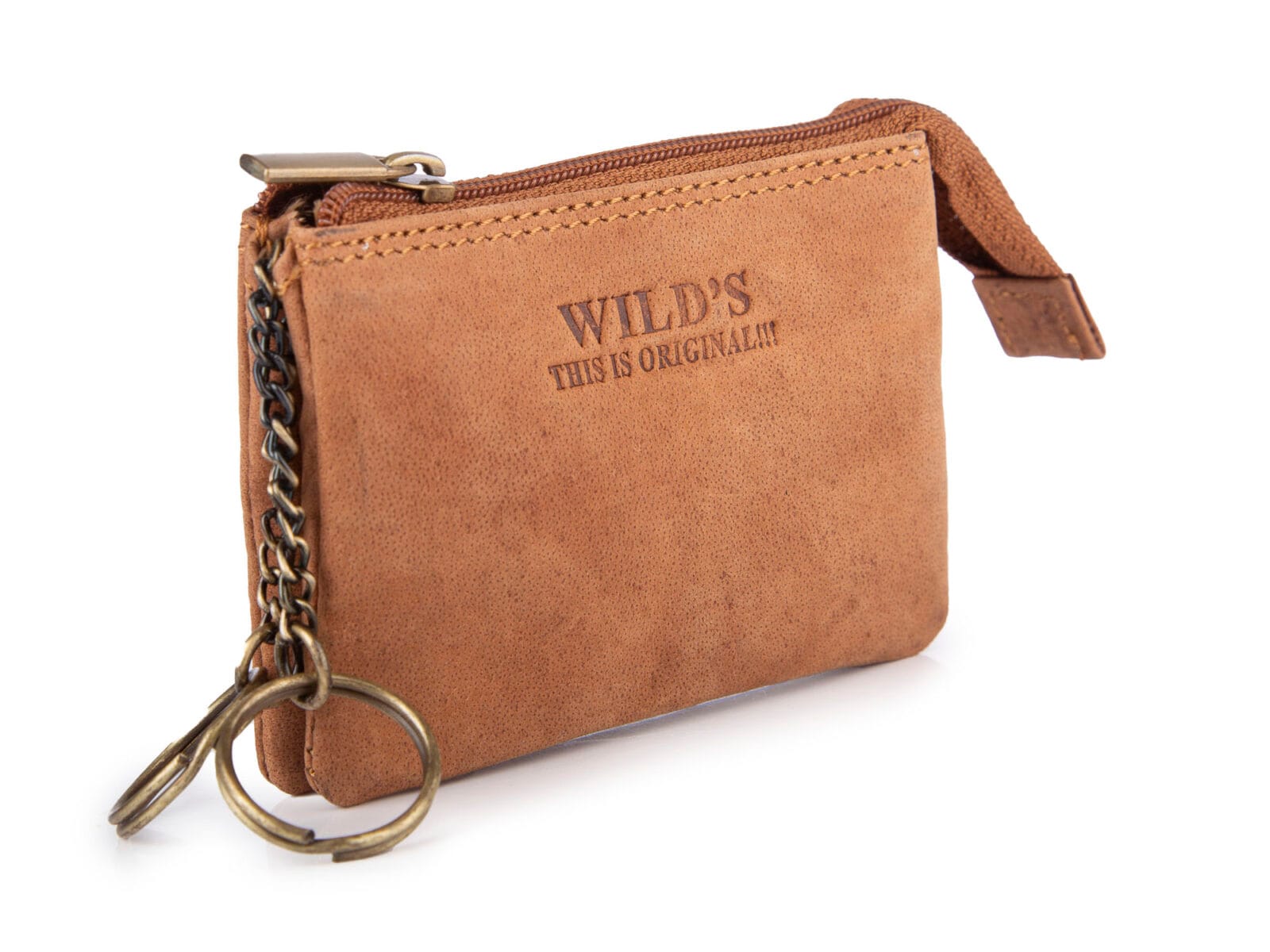 Etui na klucze 2-komorwe skórzane WILD jasny beż