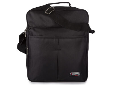 Duża, pionowa torba męska robocza na ramię w kolorze czarnym - obrazek 4