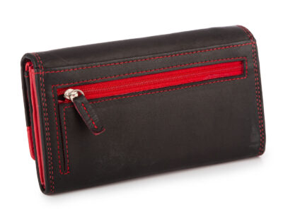 Franko Czarno czerwony portfel damski z miękkiej skóry naturalnej z RFID - obrazek 2