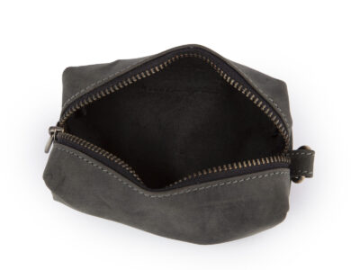 Pojemne etui saszetka na klucze ze skóry naturalnej czarne - obrazek 4