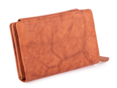 Portfel damski Money Maker z miękkiej skóry naturalnej RFID Koniakowy Brąz - obrazek 2