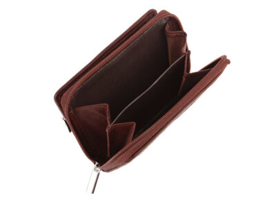 Mały ciemnobrązowy portfel damski z miękkiej skóry naturalnej z ochroną RFID Money Maker - obrazek 6