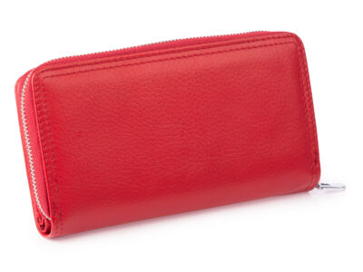 Portfel damski czerwony z miękkiej skóry naturalnej duży Jennifer Jones z RFID - obrazek 2